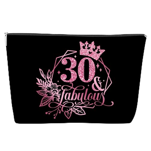 JJOINUS Make-up-Tasche zum 30. Geburtstag für Frauen, Jahrestag 30 Jahre alte Geschenkideen für Sie, Schwester, Mutter, Kollegen, Tante, Kosmetiktasche mit Reißverschluss für Weihnachten, Geburtstag, von JJOINUS