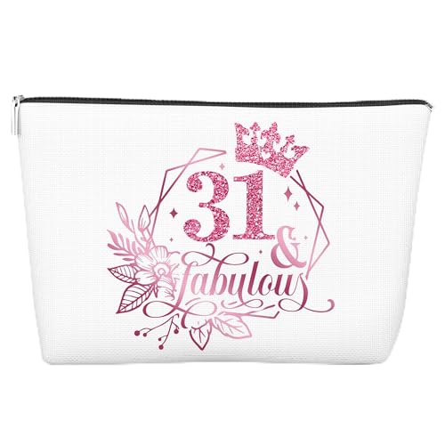 JJOINUS Make-up-Tasche zum 31. Geburtstag für Frauen, Jahrestag, 31. Geburtstag, Geschenkideen für Sie, Schwester, Mutter, Kollegen, Tante, Kosmetiktasche mit Reißverschluss, für Weihnachten, von JJOINUS