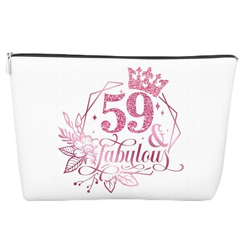 JJOINUS Make-up-Tasche zum 59. Geburtstag für Frauen, Jahrestag 59 Jahre alte Geschenkideen für Sie, Schwester, Mutter, Kollegen, Tante, Kosmetiktasche mit Reißverschluss für Weihnachten, Geburtstag, von JJOINUS