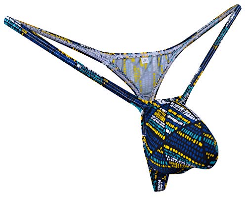 JJPOUCH Herren G-Strings Tanga Bulge Pouch T-Rücken Bikini Unterwäsche, Muster 1027, M von JJPOUCH