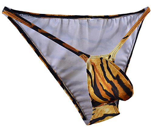 JJPOUCH Herren-Bikini, Tanga, Unterwäsche, Tiger, JJP1009, Brauner Tiger, S-M von JJPOUCH