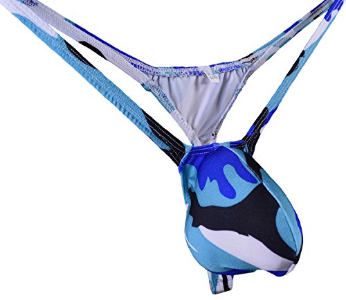 JJPOUCH Herren G-String Tangas Bikini Unterwäsche Camo JJP1002, blau camouflage, L-XL von JJPOUCH