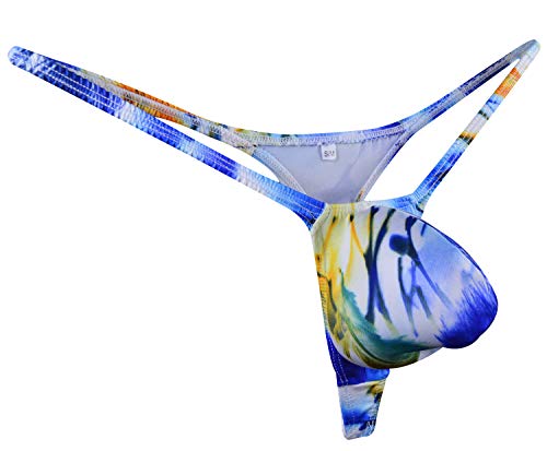 JJPOUCH Herren Tangas G-Strings Bulge Pouch T-back Unterwäsche JJP1024, blau, S/M von JJPOUCH