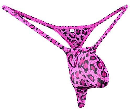 JJPOUCH Herren Tangas G-Strings C-thru Sheer Leopard T-back Unterwäsche JJP1023, fuchsia, S/M JJPOUCH Herren Tangas G-Strings C-thru Sheer Leopard T-back Unterwäsche JJP1023, fuchsia, S/M von JJPOUCH
