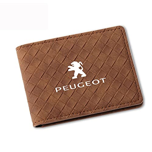 JJRY Auto Führerschein Tasche geldbörse Karte Tasche für Peugeot 407 508 2008 5008 307 308 3008 206 207 208 107 106 205 4008 301 607 Portemonnaie EC-Karten Brieftasche Führerschein Tasche,Brown Style von JJRY
