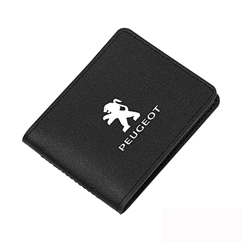 JJRY Auto Führerschein Tasche geldbörse Karte Tasche für Peugeot 407 508 5008 2008 307 308 3008 206 207 208 107 106 205 4008 Portemonnaie EC-Karten Brieftasche Führerschein Tasche,Black Style von JJRY