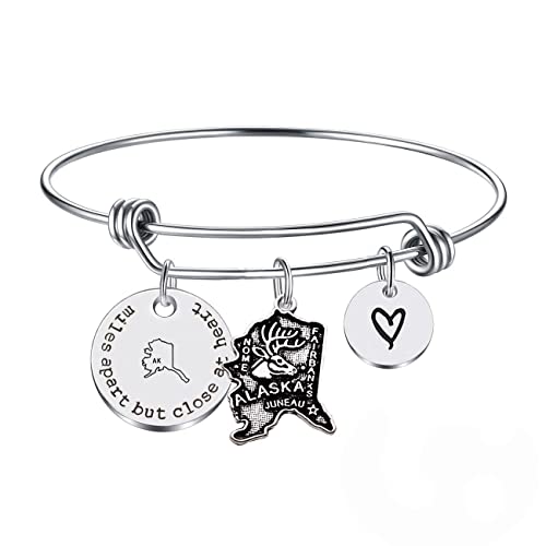 JJTZX Miles Apart but Close at Heart Langstreckenbeziehung Staatskarte Armband Ausgehen Geschenk Reise Geschenk ohne Edelstein JJTZX Miles Apart but Close at Heart Langstreckenbeziehung Staatskarte Armband Ausgehen Geschenk Reise Geschenk ohne Edelstein von JJTZX