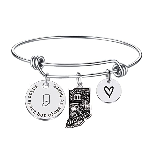 JJTZX Miles Apart but Close at Heart Langstreckenbeziehung Staatskarte Armband Ausgehen Geschenk Reise Geschenk ohne Edelstein JJTZX Miles Apart but Close at Heart Langstreckenbeziehung Staatskarte Armband Ausgehen Geschenk Reise Geschenk ohne Edelstein von JJTZX