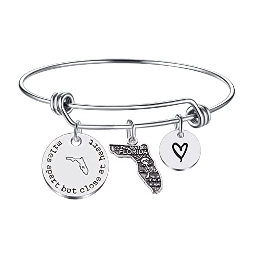 JJTZX Miles Apart but Close at Heart Langstreckenbeziehung Staatskarte Armband Weggehen Geschenk Reise Geschenk, 38, Edelstahl, Kein Edelstein JJTZX Miles Apart but Close at Heart Langstreckenbeziehung Staatskarte Armband Weggehen Geschenk Reise Geschenk, 38, Edelstahl, Kein Edelstein von JJTZX