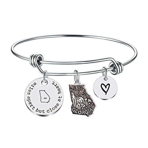 JJTZX Miles Apart but Close at Heart Long Distance Relationship State Map Armband Going Away Geschenk Reise Geschenk Edelstahl Kein Edelstein JJTZX Miles Apart but Close at Heart Long Distance Relationship State Map Armband Going Away Geschenk Reise Geschenk Edelstahl Kein Edelstein von JJTZX