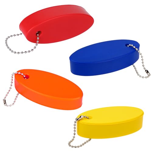 JJUNW 4 Stück Schwimmender Schlüsselanhänge, Leichter Schaumstoff-Schlüsselanhänger Wassersport Float Keychain Mehrfarbig Schlüsselanhänger Schwimmend für Boots Schlüssel von JJUNW