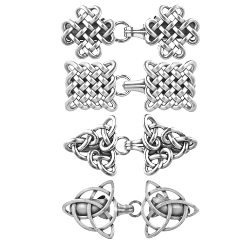 JJUNW Vintage Strickjacke Clips, 4 Stück Vintage Pullover Schal Clips, Metall Schal Brosche Clips Retro Swirl Mantel Kragen Kleid Clips Verschlüsse Schal Pins Clips für Frauen Mädchen von JJUNW