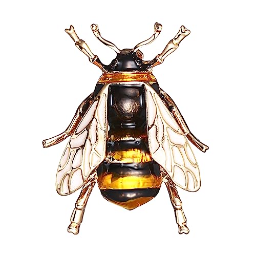 JJWNMLL Biene Broschen Insekt Tier Pin Abzeichen Kristall Honigbiene Brosche Geburtstag Hochzeit Geschenk für Mutter Frau Frauen Schmuck (26 * 35mm, B) von JJWNMLL