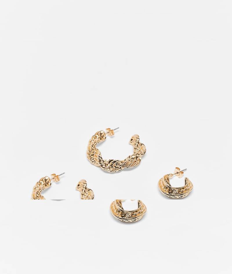 JJXX - 2er-Pack goldfarbene Ohrringe in verschiedenen Designs von JJXX
