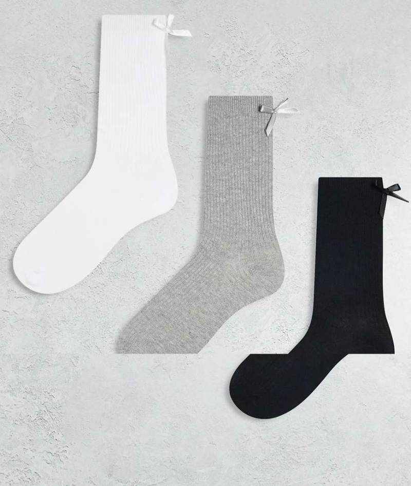 JJXX - 3er-Pack Socken in verschiedenen Farben mit Zierschleifen-Schwarz von JJXX