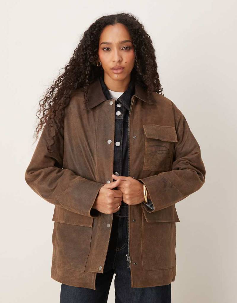 JJXX - Barn-Jacke aus Wildleder in Braun-Brown von JJXX