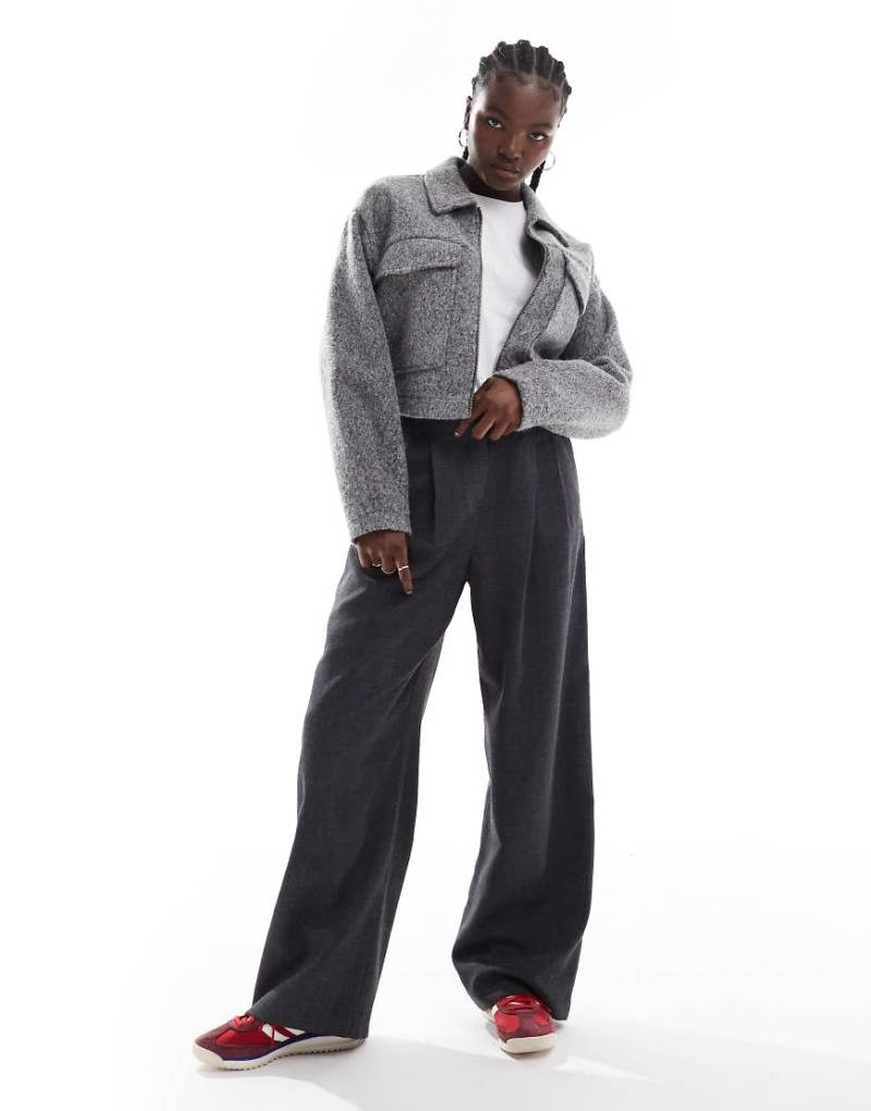 JJXX - Bomberjacke in Grau mit Kragen von JJXX