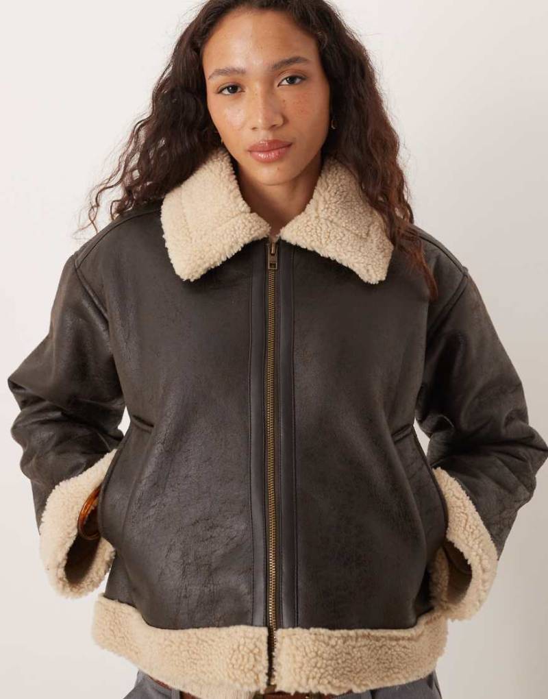 JJXX - Cropped-Pilotenjacke in Braun-Brown von JJXX