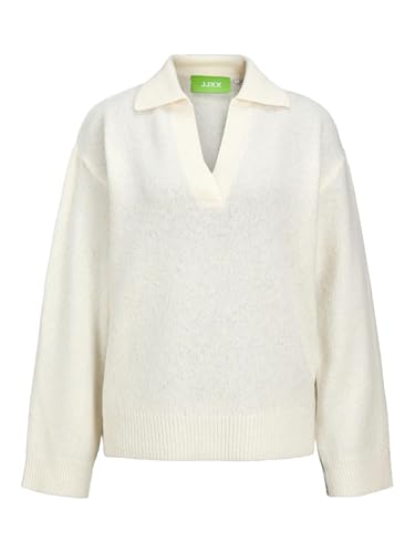 JJXX Damen JXARIELLA Polo Neck Knit SN Strickpullover, Bone White, S von JJXX