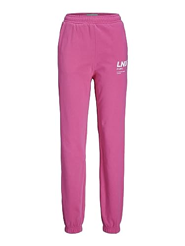 JJXX Damen JXBIANCA HW Relaxed Vint Sweatpants SN Jogginghose, Carmine Rose/Print:Bright White LNDN Print, L von JJXX