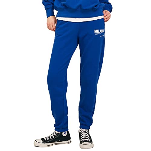 JJXX Damen JXBIANCA HW Relaxed Vint Sweatpants SN Jogginghose, Sodalite Blue/Print:Bright White Milano Print, S von JJXX