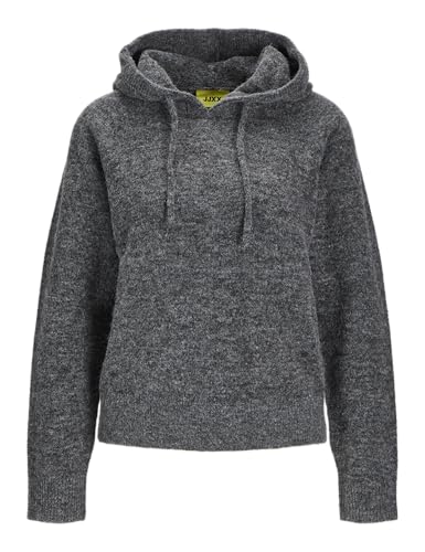 JJXX Damen JXEVI Hoodie Knit SN Strickpullover, Dark Grey Melange, L von JJXX
