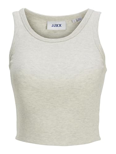 JJXX Damen JXFALLON STR SL Rib JRS NOOS Top, Oatmeal/Detail:Melange, X-Large von JJXX