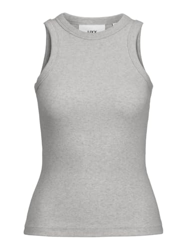 JJXX Damen JXFOREST STR SL Rib JRS NOOS Top, Light Grey Melange, Small von JJXX