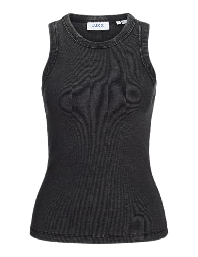 JJXX Damen JXFOREST STR SL WASH Rib TOP JRS T-Shirt, Schwarz,S von JJXX