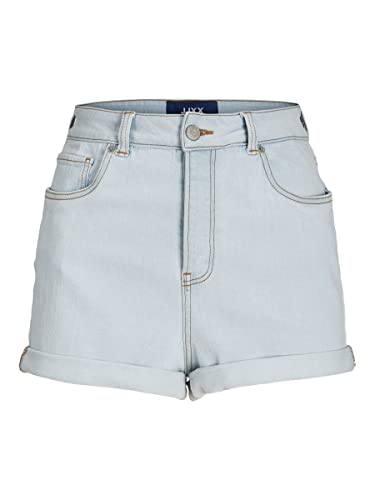 JJXX Damen JXHAZEL Mini HW AKM Shorts, Light Blue Denim/Detail:AKM11, S von JJXX