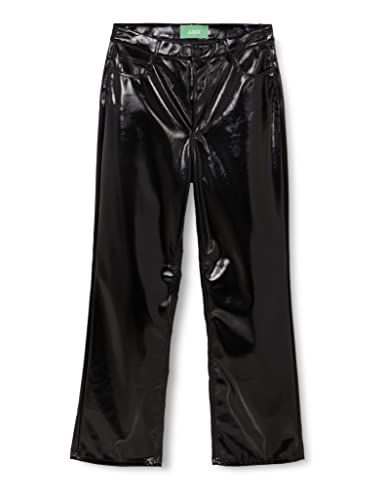 JJXX Damen JXKENYA HW Straight Faux Leat Pants NOOS Hose, Black/Detail:Shiny-Long, S von JJXX