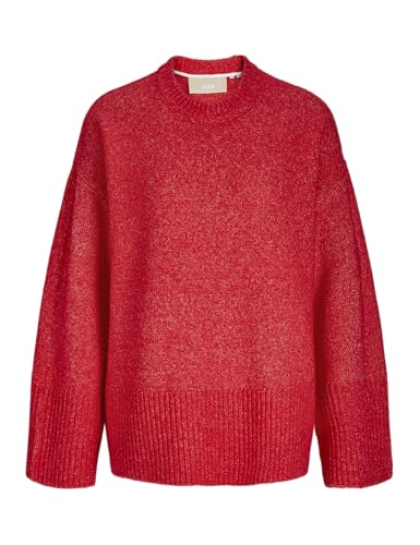 JJXX Damen JXOLLIE Diverse Crew Neck Knit SN Strickpullover, Racing Red/Stripes:/Vanilla Ice, XS von JJXX