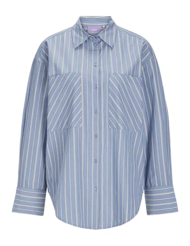 JJXX Damen JXTESSA LS POPLIN RLX Shirt WVN SN Hemd, Coronet Blue/Stripes:AOP, Small von JJXX