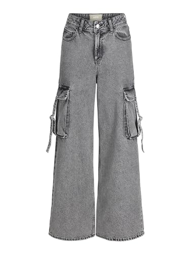 JJXX Damen JXTOKYO Wide Cargo MW Jeans DNM Jeanshose, Grey Denim, 30W x 32L von JJXX