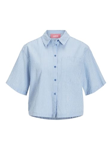 JJXX Damen JXWINDY Seersucker SS Shirt WVN SN Hemd, Little Boy Blue/Detail:Striped, Medium JJXX Damen JXWINDY Seersucker SS Shirt WVN SN Hemd, Little Boy Blue/Detail:Striped, Medium von JJXX