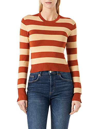 JJXX Damen Jjxx Jxvalentina Ls Soft Stripe Cropped Knit, Bombay Brown/Stripes:/Beige, XS JJXX Damen Jjxx Jxvalentina Ls Soft Stripe Cropped Knit, Bombay Brown/Stripes:/Beige, XS von JJXX