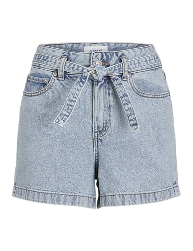 JJXX Damen Jxcelen Hw Paperbag DNM Shorts, Light Blue Denim, L von JJXX