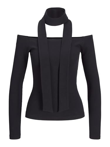 JJXX Damen Jxfeo STR Scarf Off Top JRS Langarmshirt, Schwarz, XL EU JJXX Damen Jxfeo STR Scarf Off Top JRS Langarmshirt, Schwarz, XL EU von JJXX