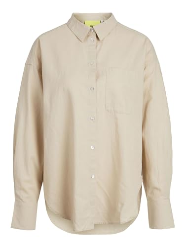 JJXX Damen Jxjamie Ls Relaxed Linen Blend Shirt Sn, Cement, XL JJXX Damen Jxjamie Ls Relaxed Linen Blend Shirt Sn, Cement, XL von JJXX