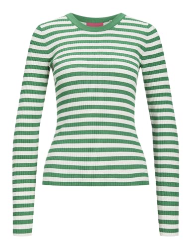 JJXX Damen Jxjodi Tight Stripe Crew Neck Knit, Medium Green/Stripes:/Cloud Dancer, L JJXX Damen Jxjodi Tight Stripe Crew Neck Knit, Medium Green/Stripes:/Cloud Dancer, L von JJXX