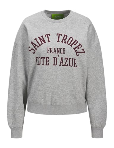 JJXX Damen Jxmerle RLX Short Ls Crew SWT Ln, Light Grey Melange, M EU von JJXX