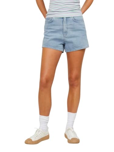 JJXX Damen Jxnany Mini Hw Denim Shorts Dnm Sn, Light Blue Denim/Detail:bleached, XL von JJXX