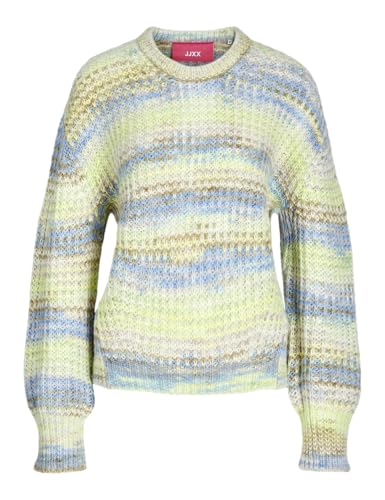 JJXX Damen Jxsimone Space Dye Crew Neck Knit Noos Pullover, Elfin Yellow/Stripes:/Multi Space Dye, S von JJXX