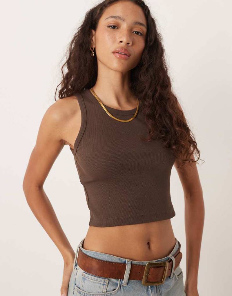 JJXX - Fallon - Geripptes Trägertop in Braun-Brown von JJXX