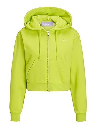 JJXX Women's JXABBIE LS REG Every Brush Zip Hood NOOS Sweatjacke, Lime Punch/Print:Lime Cream, S von JJXX