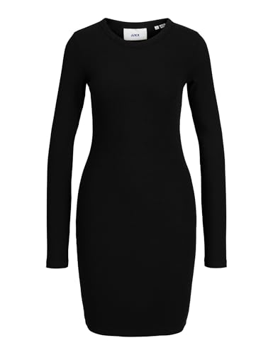 JJXX Damen JXFOREST STR LS Rib Short Dress JRS SN Kleid, Black, M von JJXX