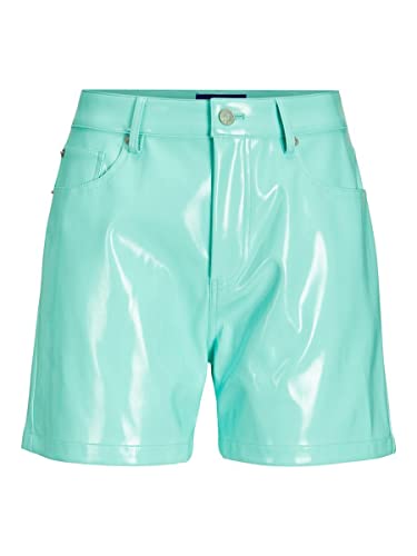 JJXX Women's JXKENYA Faux Leather Shorts, Aruba Blue/Detail:Shiny, XL von JJXX