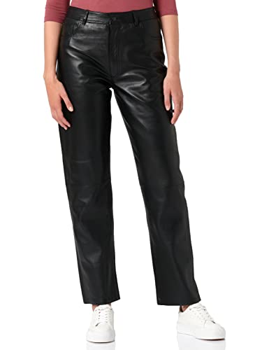 JJXX Damen Jjxx Jxgrace Straight Hw Leather Noos Pants, Schwarz, M EU von JACK & JONES