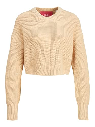 JJXX Women's JXCARLOTA LS Twist Cropped CN Knit Pullover, Beige, L von JJXX