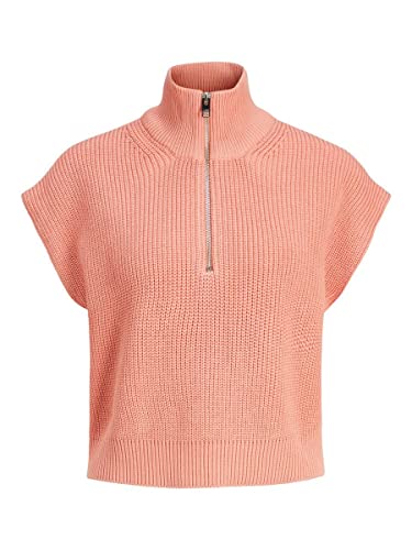 JJXX Women's JXFLORENCE Twist Half Zip Knit Vest Pullover, Coral Haze, M von JJXX